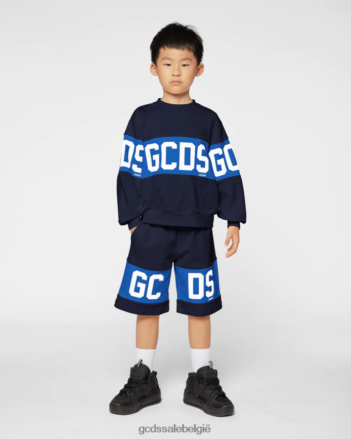 junior logoband met ronde hals kinderen GCDS donkerblauw kleding 4600VF683