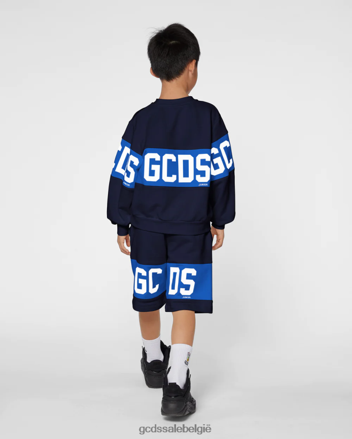 junior logoband met ronde hals kinderen GCDS donkerblauw kleding 4600VF683