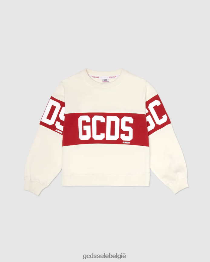 junior logoband met ronde hals kinderen GCDS witkap grijs kleding 4600VF677