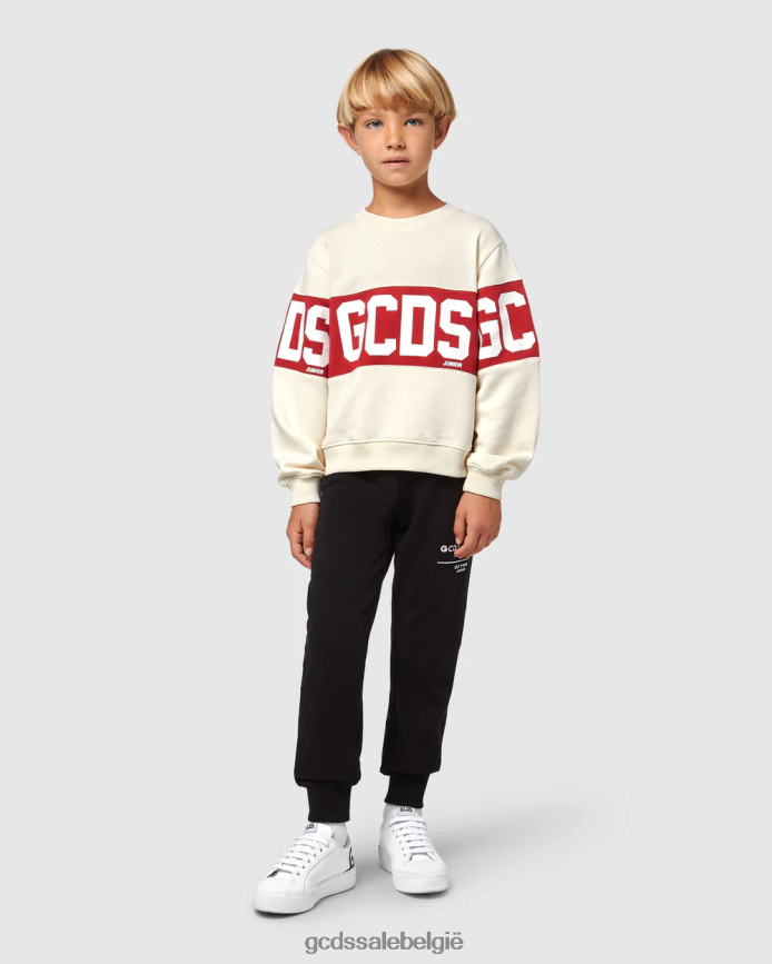 junior logoband met ronde hals kinderen GCDS witkap grijs kleding 4600VF677