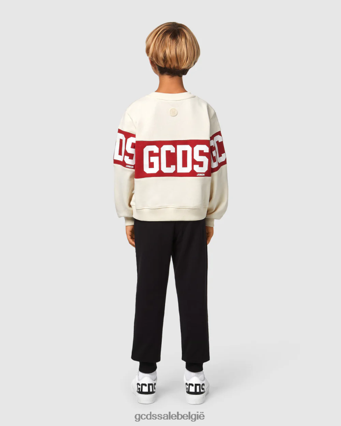 junior logoband met ronde hals kinderen GCDS witkap grijs kleding 4600VF677