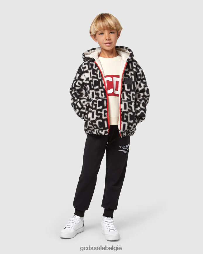 junior logoband met ronde hals kinderen GCDS witkap grijs kleding 4600VF677