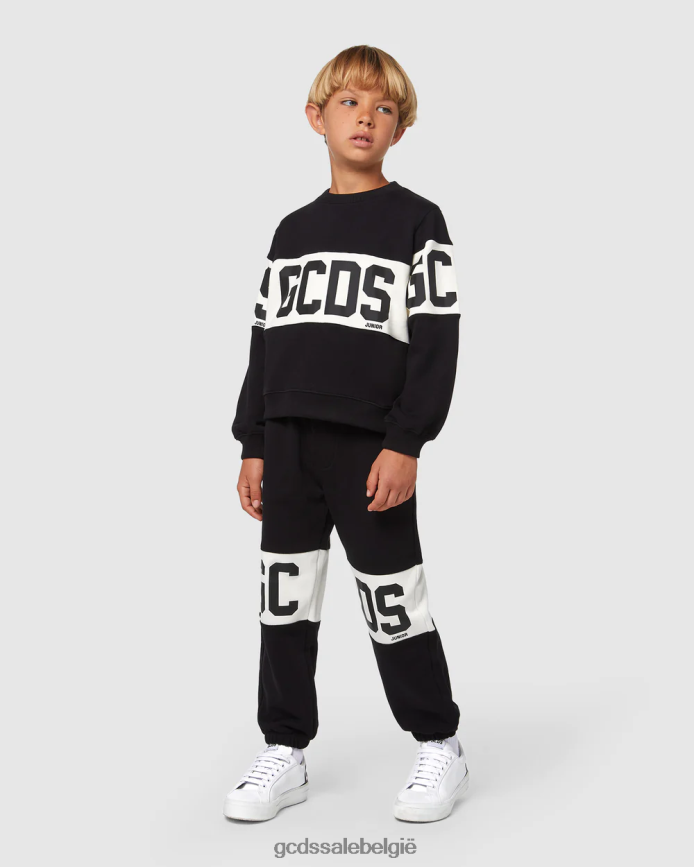 junior logoband met ronde hals kinderen GCDS zwart kleding 4600VF669
