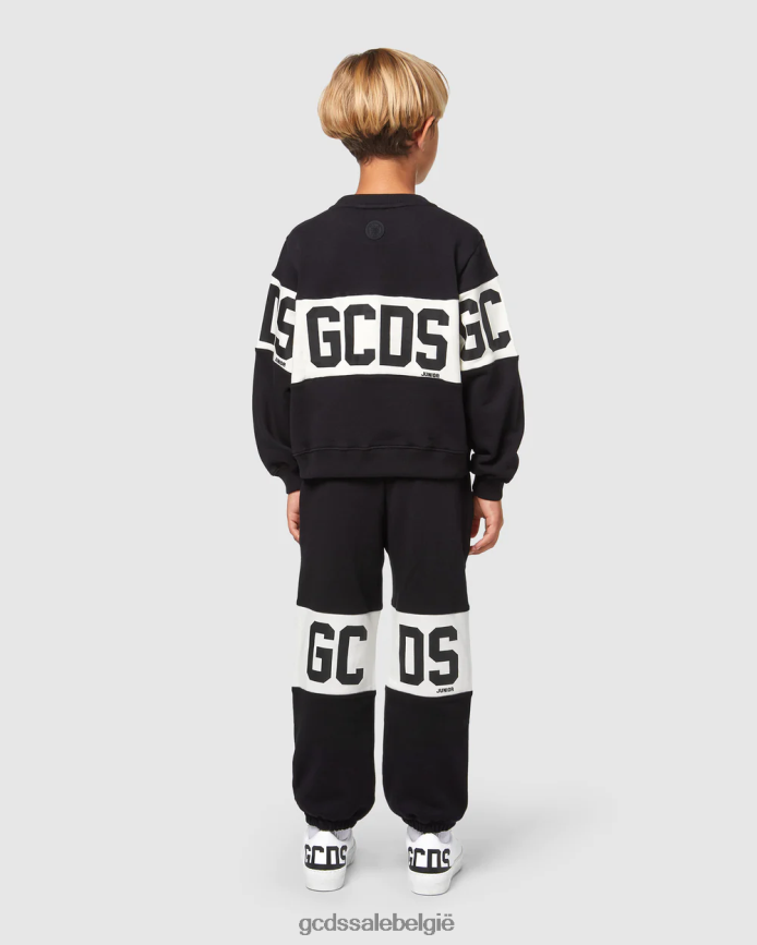 junior logoband met ronde hals kinderen GCDS zwart kleding 4600VF669