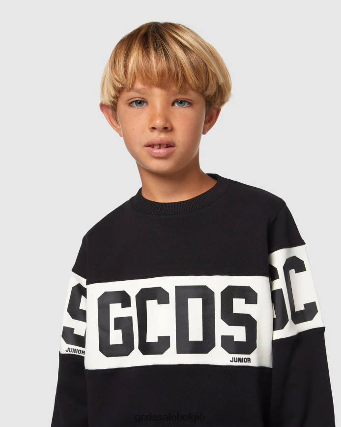 junior logoband met ronde hals kinderen GCDS zwart kleding 4600VF669