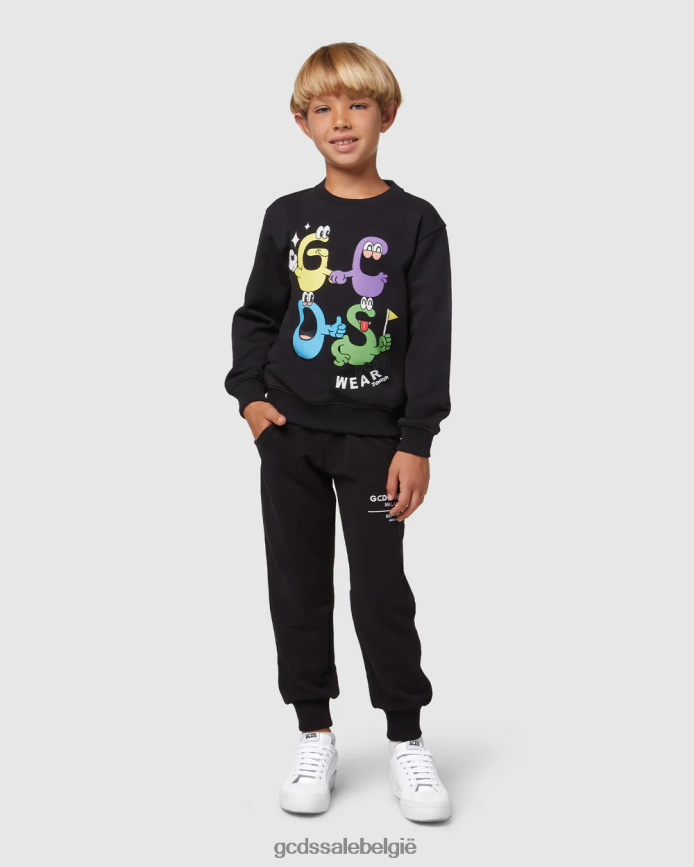 junior monsters met ronde hals kinderen GCDS zwart kleding 4600VF668