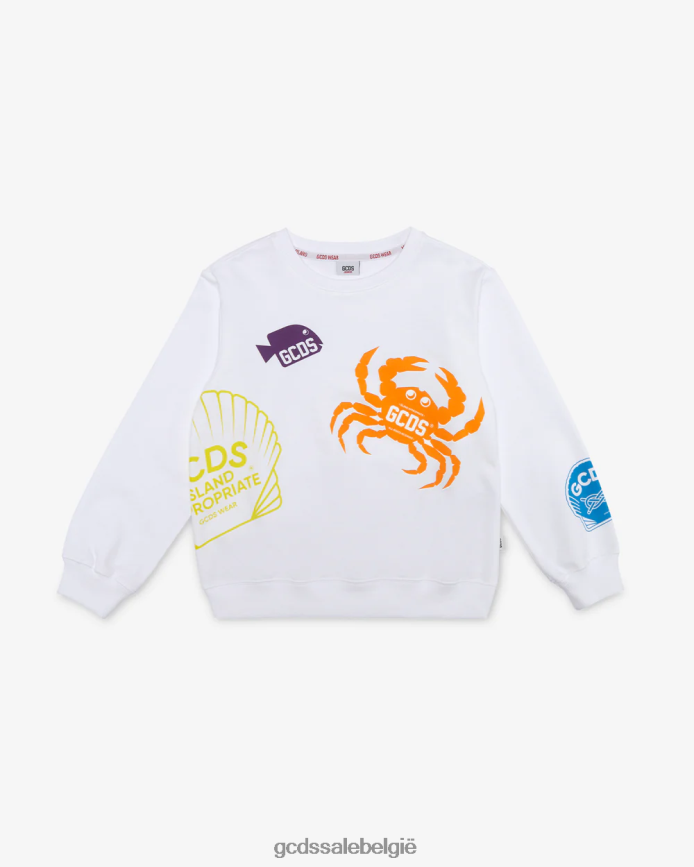 junior shell ronde hals kinderen GCDS wit kleding 4600VF701