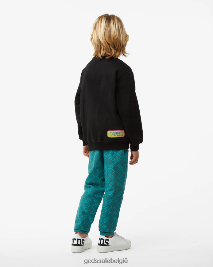 junior surf-hoodie met wirdo-print kinderen GCDS zwart kleding 4600VF685