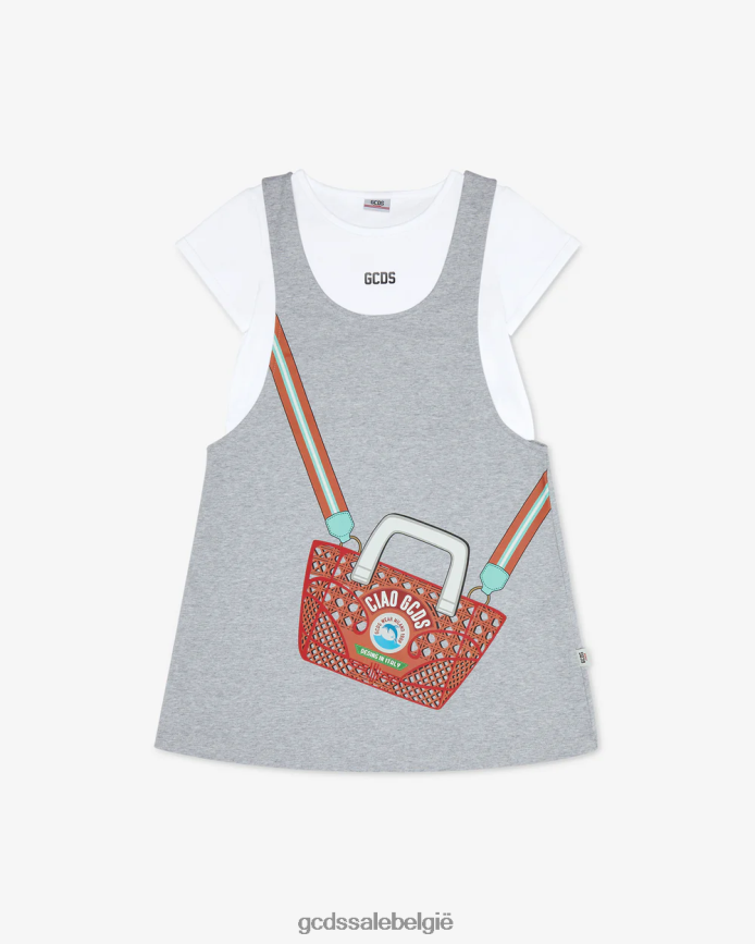 Junior "ciao" t-shirtjurk kinderen GCDS grijs kleding 4600VF804
