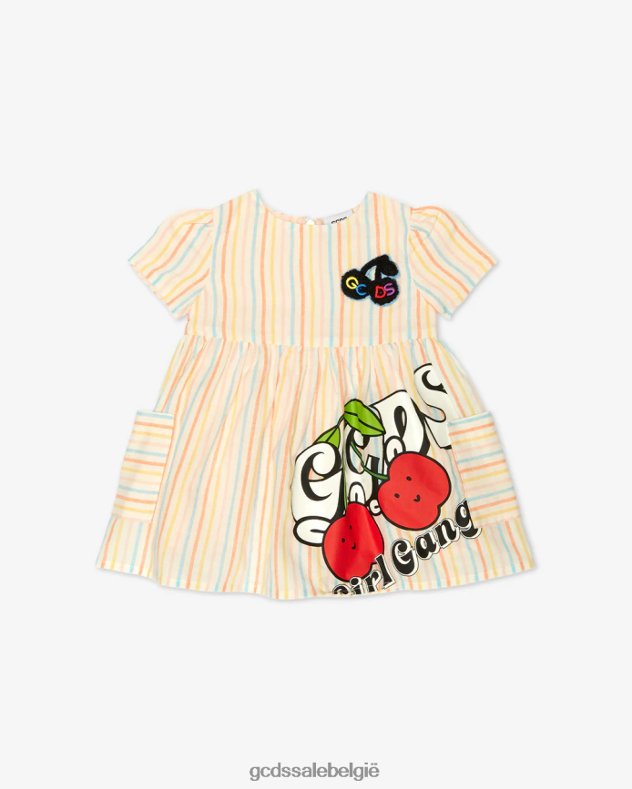 baby kersen gestreept jurkje kinderen GCDS veelkleurig kleding 4600VF625