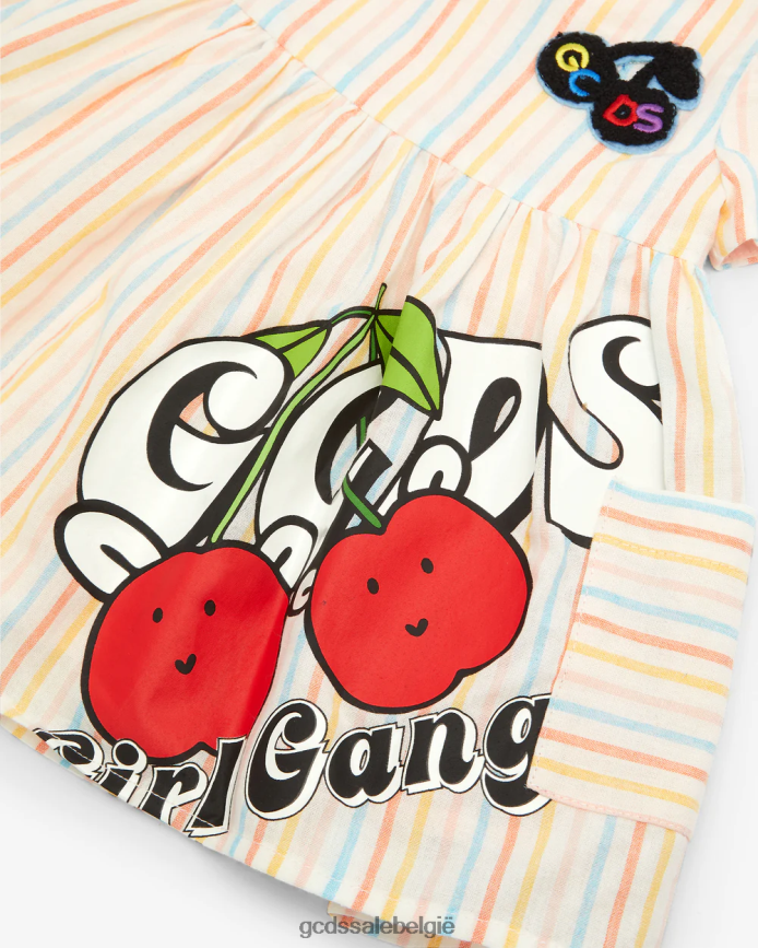 baby kersen gestreept jurkje kinderen GCDS veelkleurig kleding 4600VF625