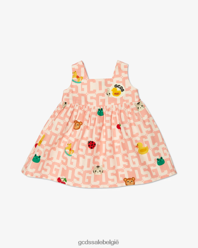 baby monogram dieren jurkje kinderen GCDS roze kleding 4600VF626