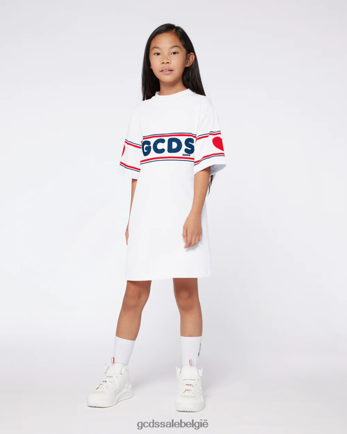 junior logo-jurk kinderen GCDS wit kleding 4600VF814