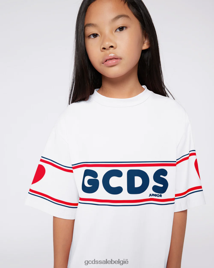 junior logo-jurk kinderen GCDS wit kleding 4600VF814