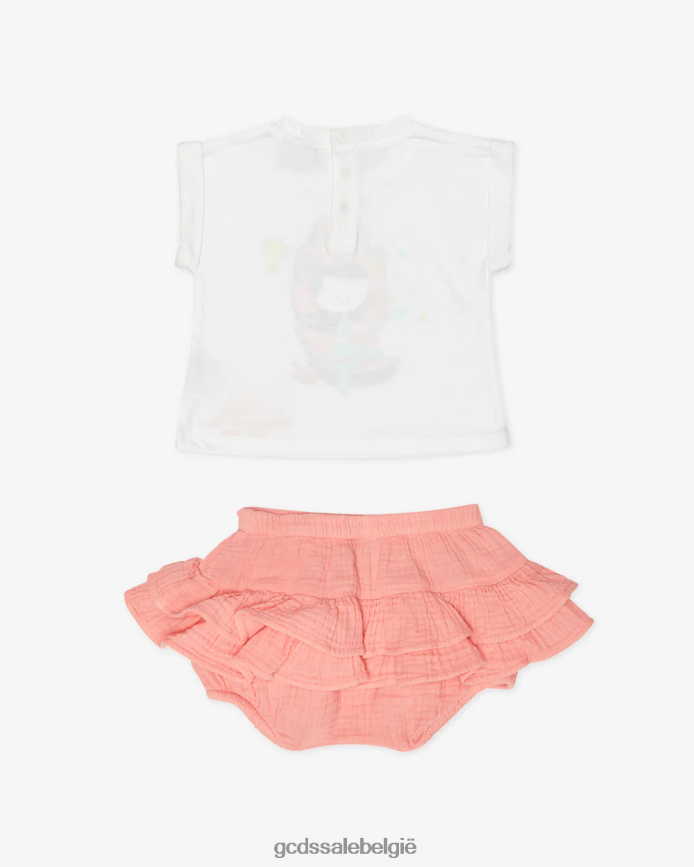 Baby zeemeermin T-shirt en korte broek kinderen GCDS wit kleding 4600VF620