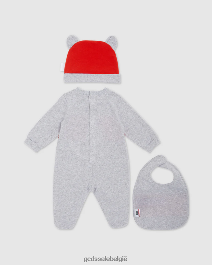 Driedelige babycadeauset met logomotief kinderen GCDS grijs kleding 4600VF570