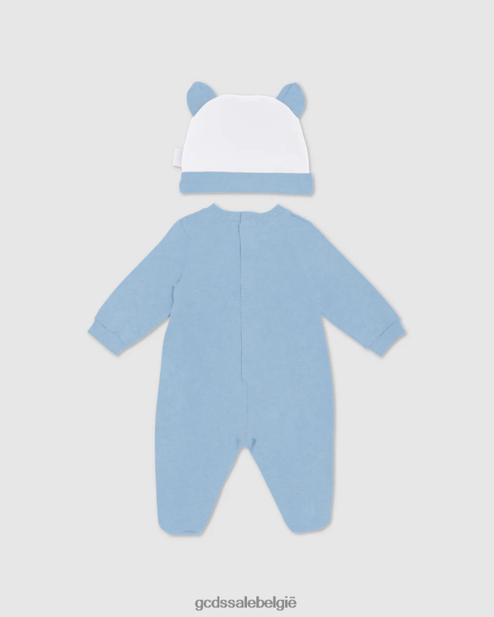 Driedelige babycadeauset met logomotief kinderen GCDS lichtblauw kleding 4600VF578