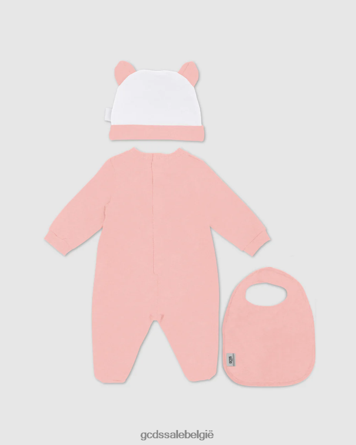 Driedelige babycadeauset met logomotief kinderen GCDS roze kleding 4600VF574