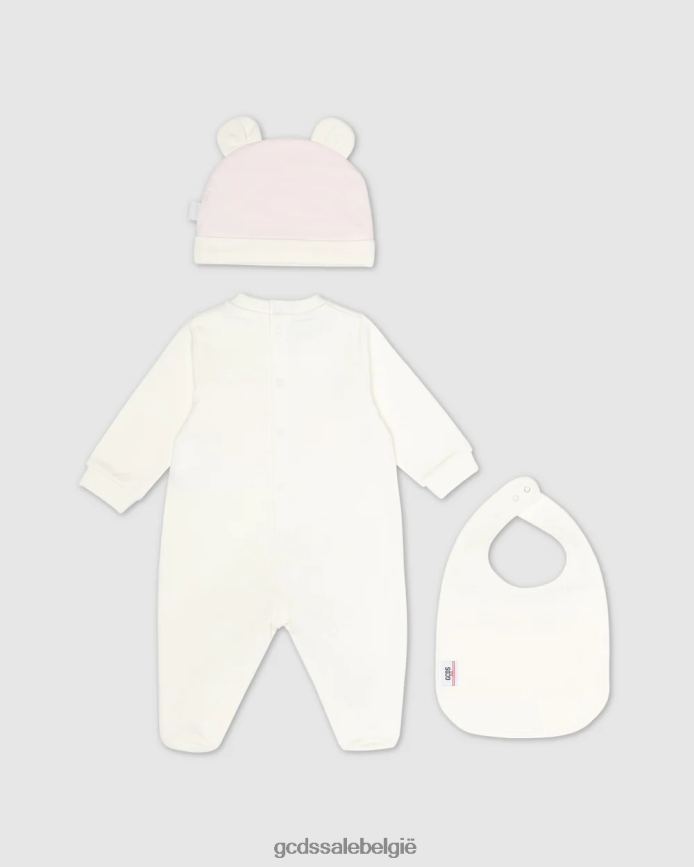 Driedelige babyset met logoband kinderen GCDS roze kleding 4600VF569