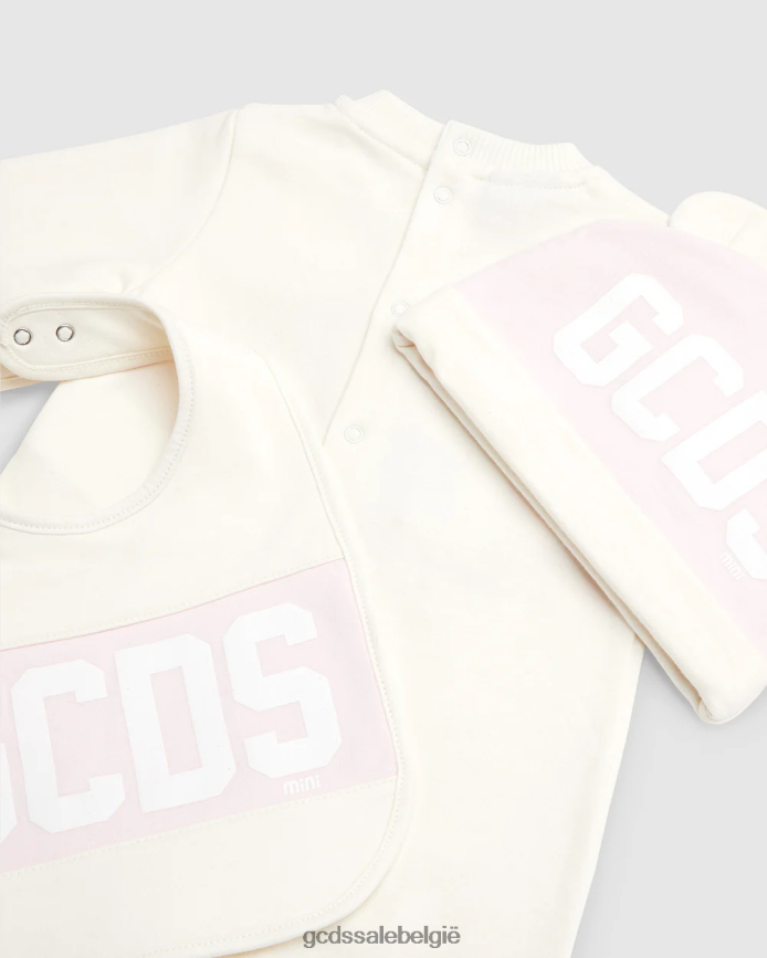 Driedelige babyset met logoband kinderen GCDS roze kleding 4600VF569