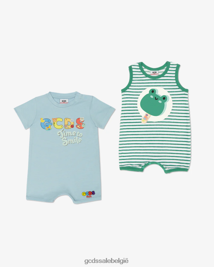 Kikker tweedelige babyromperset kinderen GCDS lichtblauw kleding 4600VF588