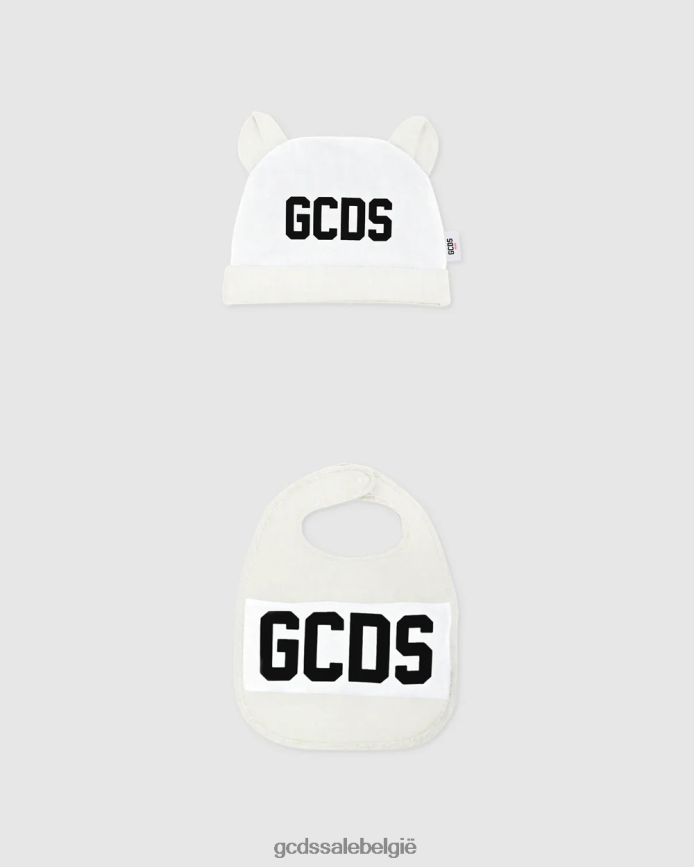 Tweedelige babycadeauset met logomotief kinderen GCDS gebroken wit kleding 4600VF584