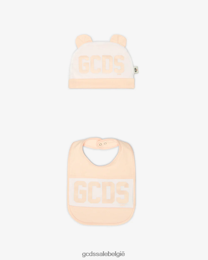 Tweedelige babyset met logoband kinderen GCDS baby roze kleding 4600VF585