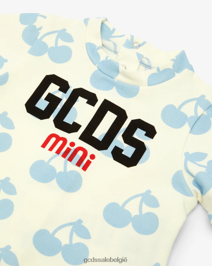 baby kersen playsuit kinderen GCDS gebroken wit/engelblauw kleding 4600VF590