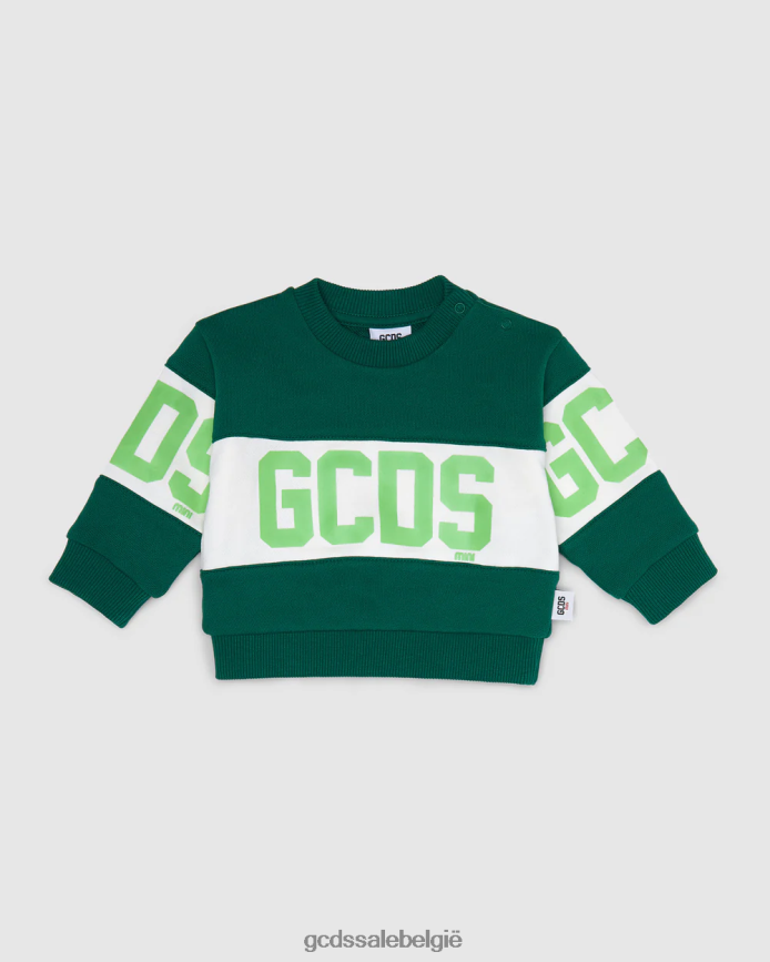 Hoodie met babylogoband kinderen GCDS groente kleding 4600VF614