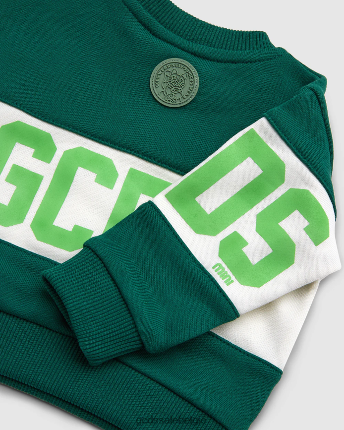 Hoodie met babylogoband kinderen GCDS groente kleding 4600VF614