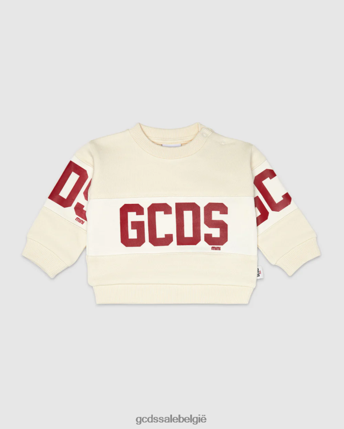 Hoodie met babylogoband kinderen GCDS witkap grijs kleding 4600VF613
