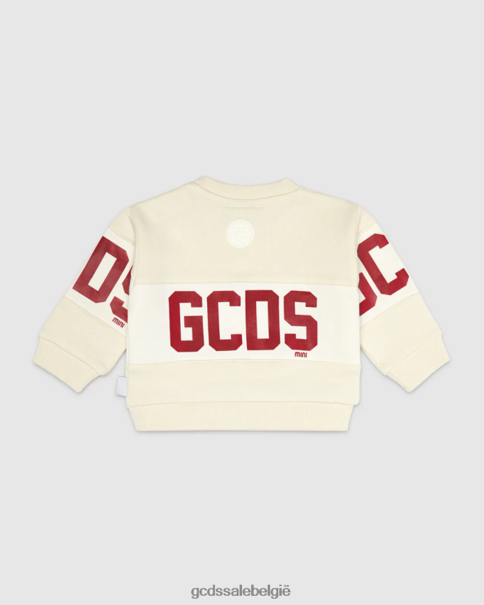 Hoodie met babylogoband kinderen GCDS witkap grijs kleding 4600VF613
