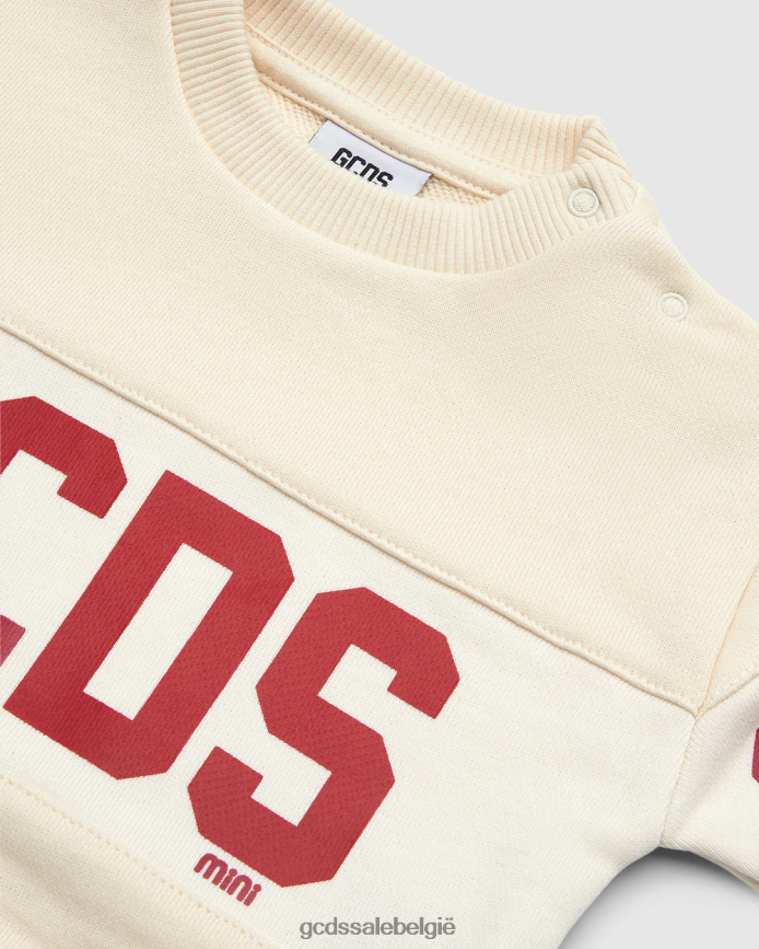 Hoodie met babylogoband kinderen GCDS witkap grijs kleding 4600VF613