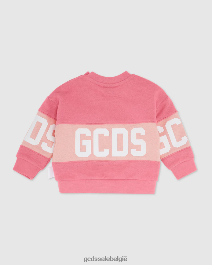 Hoodie met babylogomotief kinderen GCDS wieg roze kleding 4600VF612