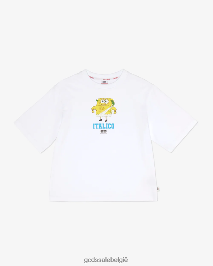 Junior SpongeBob Italico T-shirt kinderen GCDS wit kleding 4600VF726