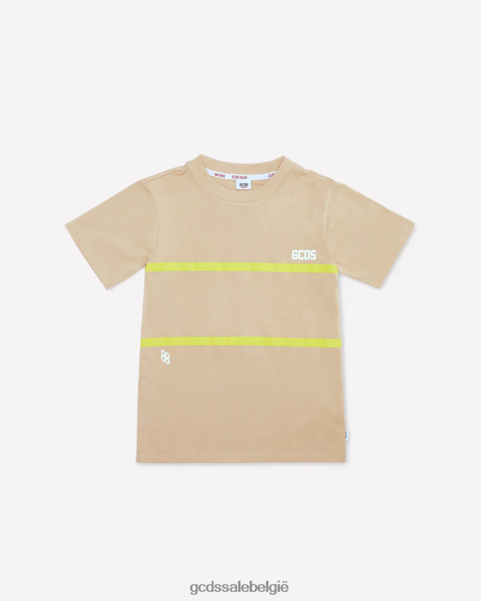 Junior T-shirt met lage bandlogo kinderen GCDS beige kleding 4600VF721