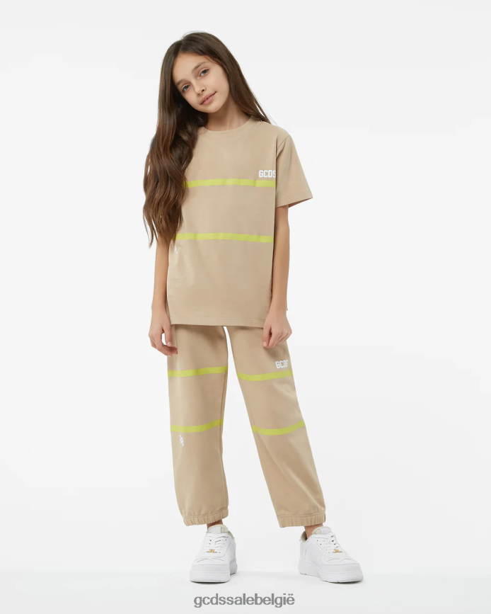 Junior T-shirt met lage bandlogo kinderen GCDS beige kleding 4600VF721