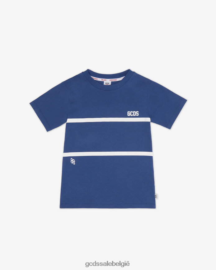 Junior T-shirt met lage bandlogo kinderen GCDS blauw kleding 4600VF720