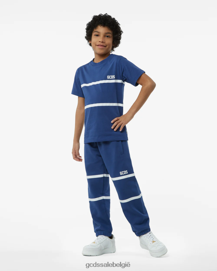 Junior T-shirt met lage bandlogo kinderen GCDS blauw kleding 4600VF720