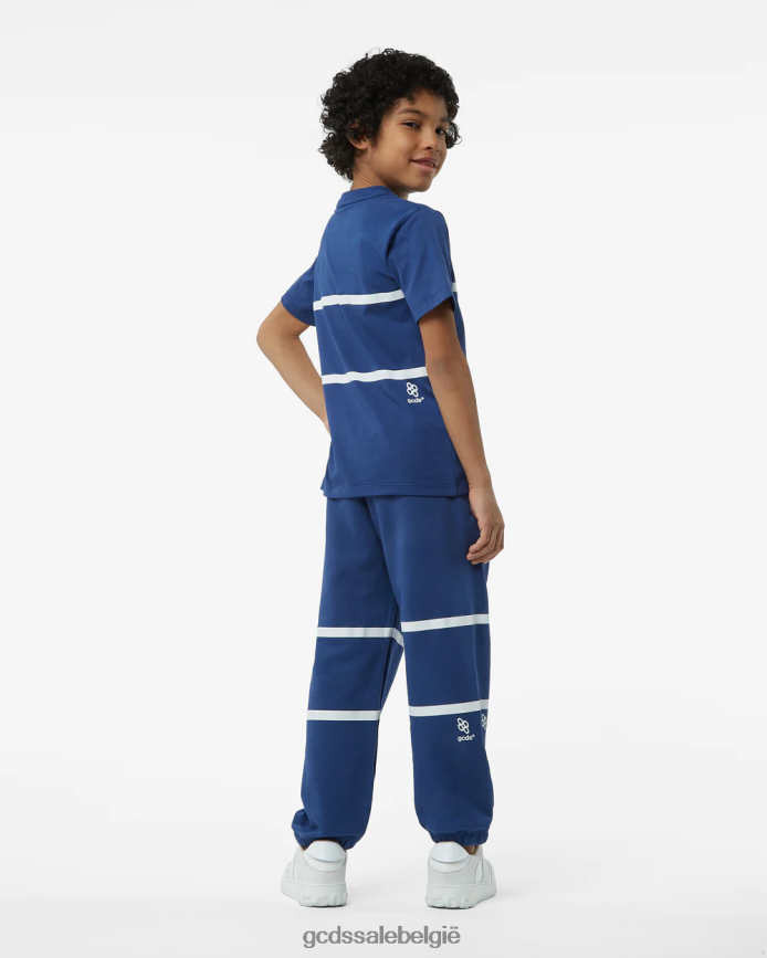 Junior T-shirt met lage bandlogo kinderen GCDS blauw kleding 4600VF720