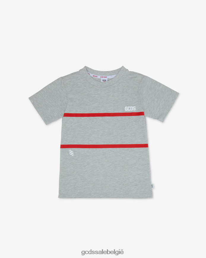 Junior T-shirt met lage bandlogo kinderen GCDS grijs kleding 4600VF718