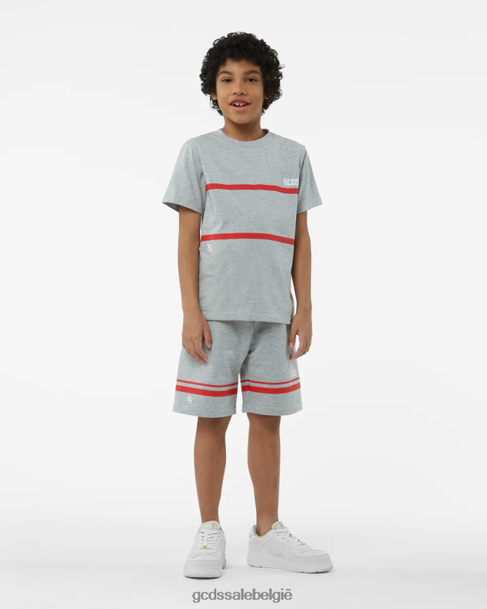Junior T-shirt met lage bandlogo kinderen GCDS grijs kleding 4600VF718