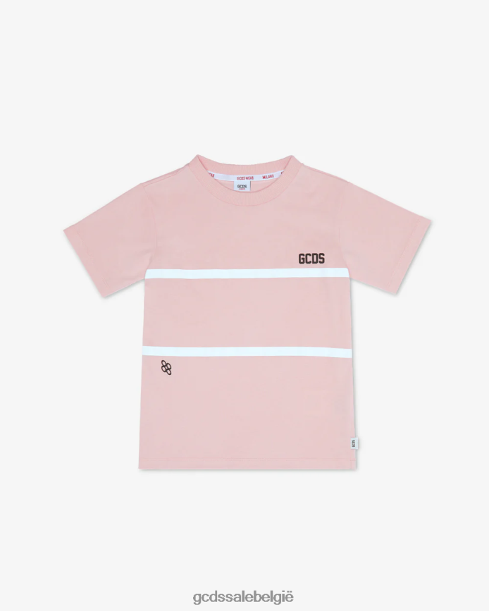 Junior T-shirt met lage bandlogo kinderen GCDS roze kleding 4600VF789