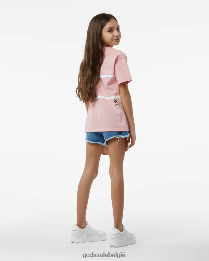 Junior T-shirt met lage bandlogo kinderen GCDS roze kleding 4600VF789