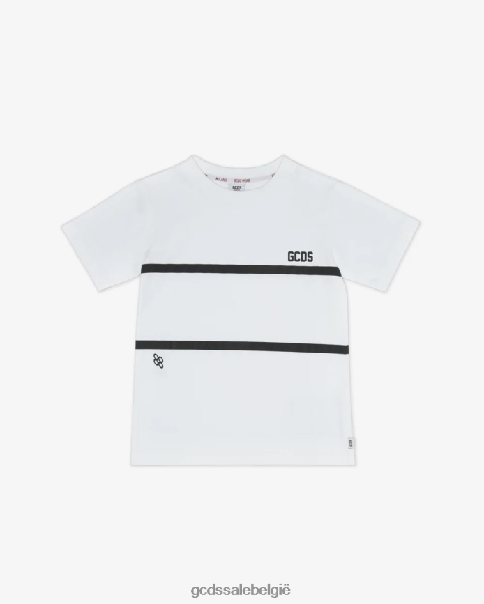 Junior T-shirt met lage bandlogo kinderen GCDS wit kleding 4600VF722