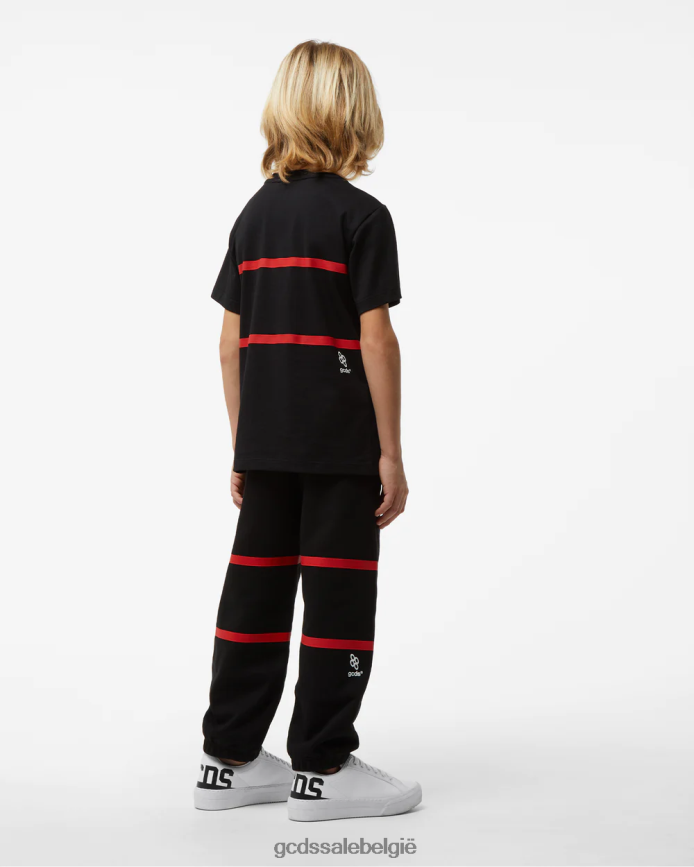 Junior T-shirt met lage bandlogo kinderen GCDS zwart kleding 4600VF719