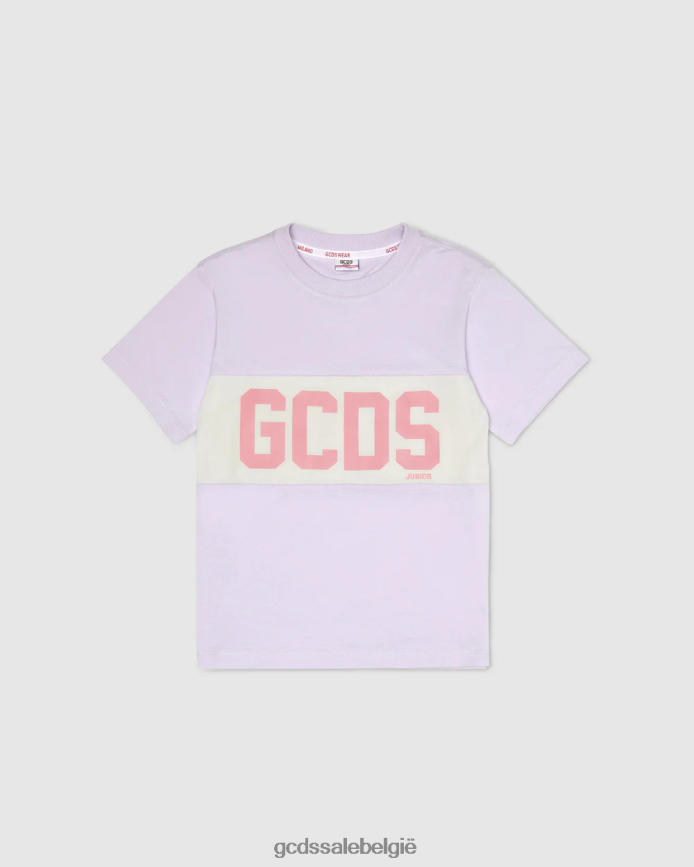 Junior T-shirt met logoband kinderen GCDS lila kleding 4600VF714
