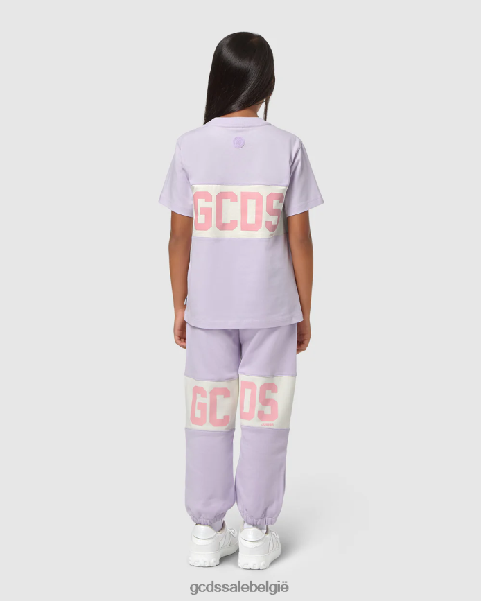 Junior T-shirt met logoband kinderen GCDS lila kleding 4600VF714