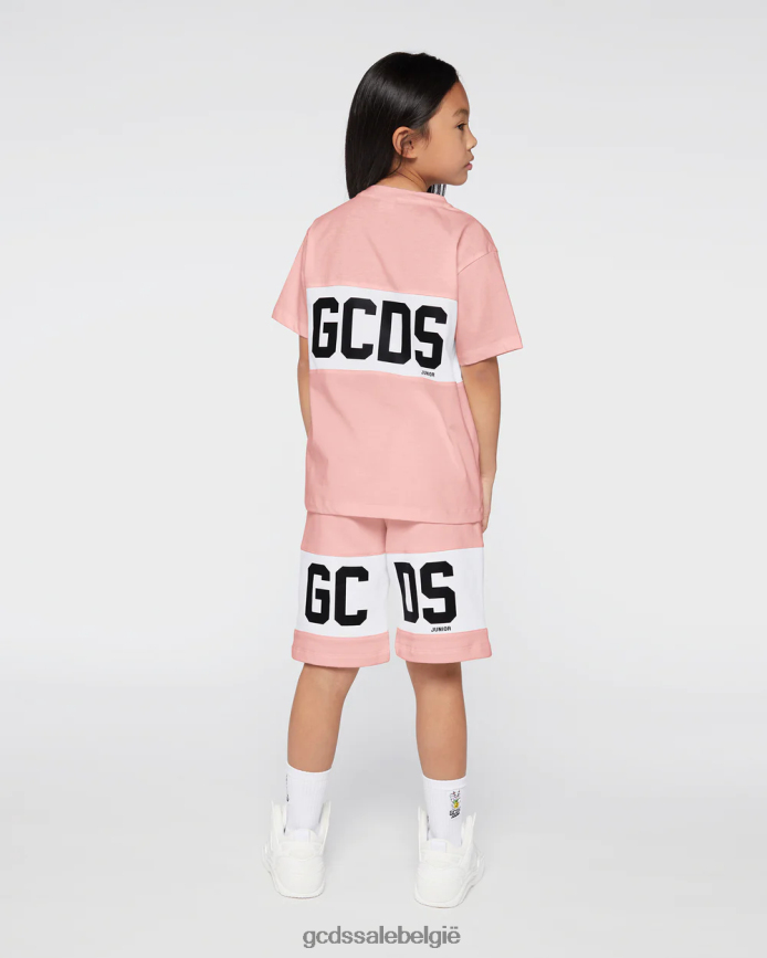 Junior T-shirt met logoband kinderen GCDS roze kleding 4600VF712