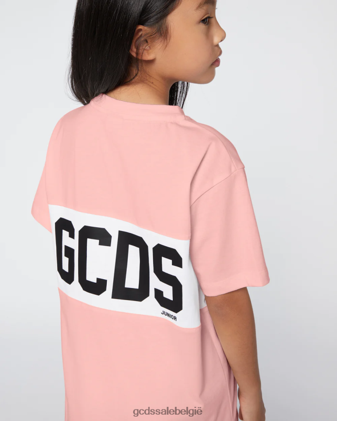 Junior T-shirt met logoband kinderen GCDS roze kleding 4600VF712